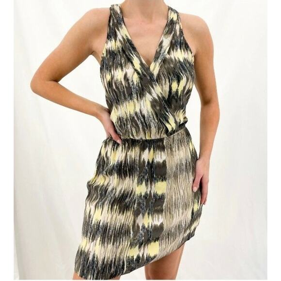 Parker Maya Silk Surplice Racerback Faux Wrap Mini Dress - Picture 1 of 16